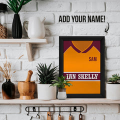 Motherwell Retro 1987 Home Shirt - A4 Personalised Metal Sign Plaque - Frame Options Available