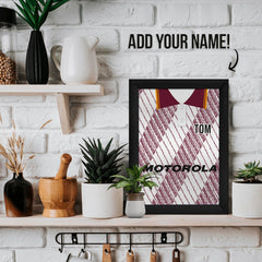 Motherwell Retro 1992 Away Shirt - A4 Personalised Metal Sign Plaque - Frame Options Available