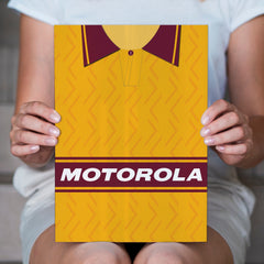 Motherwell Retro 1994 Home Shirt - A4 Personalised Metal Sign Plaque - Frame Options Available