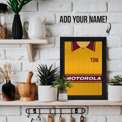 Motherwell Retro 1994 Home Shirt - A4 Personalised Metal Sign Plaque - Frame Options Available