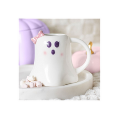 Mrs Boo Ghost Shaped Mug with Bow
