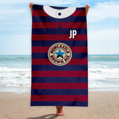 Newcastle - 1996 - Away Shirt - Personalised Retro Lightweight, Microfibre Beach Towel - 150cm x 75cm