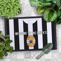 Newcastle 1996 Home Shirt - Personalised Retro Door Mat - 60cm x 40cm