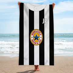 Newcastle - 1996 - Home Shirt - Personalised Retro Lightweight, Microfibre Beach Towel - 150cm x 75cm