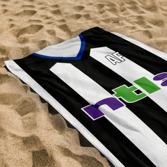 Newcastle - 2001- Home Shirt - Personalised Retro Lightweight, Microfibre Beach Towel - 150cm x 75cm