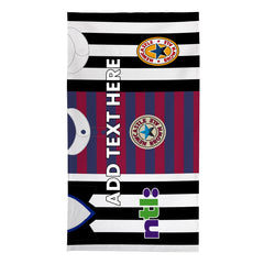 Newcastle Three Shirt Design - Personalised Lightweight, Microfibre Retro Beach Towel - 150cm x 75cm