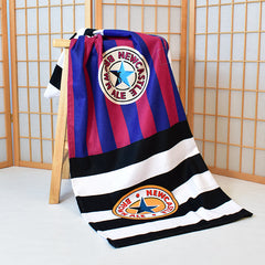 Newcastle Three Shirt Design - Personalised Lightweight, Microfibre Retro Beach Towel - 150cm x 75cm