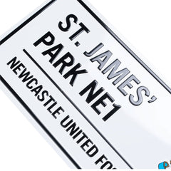 Newcastle United FC White Street Sign