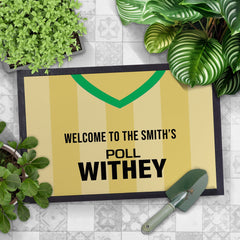 Norwich 1985 Home Shirt - Personalised Retro Door Mat - 60cm x 40cm