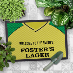 Norwich 1986 Home Shirt - Personalised Retro Door Mat - 60cm x 40cm