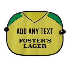 Norwich 1986 Home Shirt - Personalised Retro Football Car Sun Shade - Set of 2