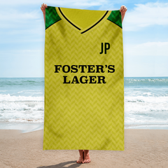 Norwich - 1986 - Home  Shirt - Personalised Retro Lightweight, Microfibre Beach Towel - 150cm x 75cm