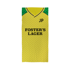 Norwich - 1986 - Home  Shirt - Personalised Retro Lightweight, Microfibre Beach Towel - 150cm x 75cm