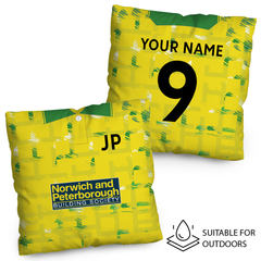 Norwich - 1994 Home Shirt - 45cm or 61cm Retro Showerproof Outdoor Cushion