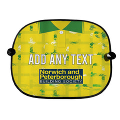 Norwich 1994 Home Shirt - Personalised Retro Football Car Sun Shade - Set of 2