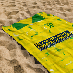 Norwich - 1994 - Home  Shirt - Personalised Retro Lightweight, Microfibre Beach Towel - 150cm x 75cm