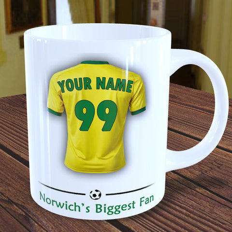 Norwich City Mug Personalised Custom Made Football Supporters Cup
