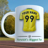 Norwich City Mug Personalised Custom Made Football Supporters Cup