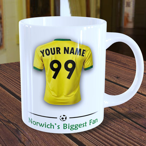 Norwich City Mug Personalised Custom Made Football Supporters Cup