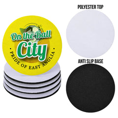Norwich On the Ball - Football Coaster - Square Or Circle