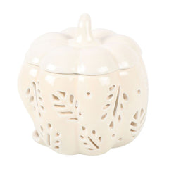 Off White Autumn Leaves Pumpkin Oil Burner