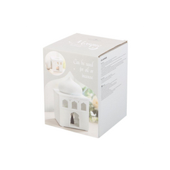 Off White Mosque Oil Burner and Incense Cone Holder