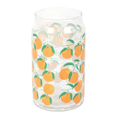 Orange Print Can Glass