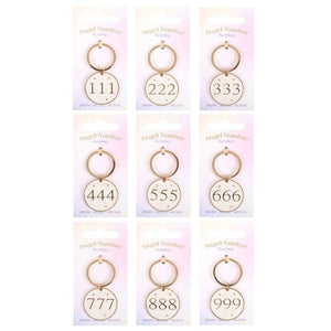 Pack of 9 Angel Number Keyrings