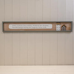 Rectangle Grey Border Wooden Sign 'Home is Where Love Resides Memories are Created Friends Always