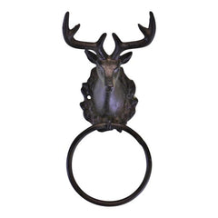 Stag Head Cast Iron Rustic Towel Ring