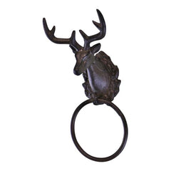 Stag Head Cast Iron Rustic Towel Ring