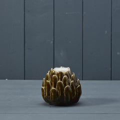 Green Ceramic Flower Tealight