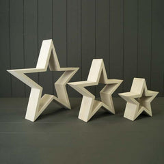 Set of Three Wooden Stars