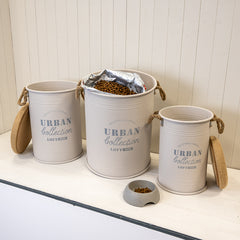 Set of Three Cream Urban Round Storage Containers