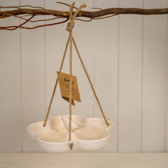 Earthy Natural Bamboo Hanging Bird Bath/Feeder