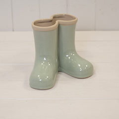 Sage Green Ceramic Wellingtons Vase Small