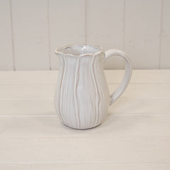 Natural Ceramic Jug with Petal Shape design Small