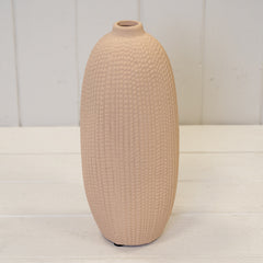 Tall Tan Texured Stone Vase