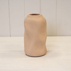 Tan Medium Textured Sculptured Vase
