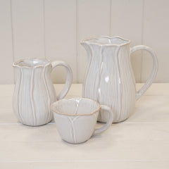 Natural Ceramic Jug with Petal Shape design Large