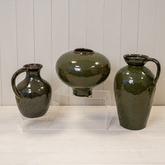 Green Ceramic Round Vase