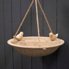 Earthy Coffee Husks Hanging Bird Bath and Feeder