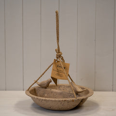 Earthy Coffee Husks Hanging Bird Bath and Feeder