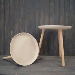 Set Of Two Earthy Oatmeal Chaff Side Tables