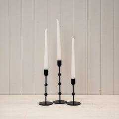Small Black Single Candle Holder with Ball Detail