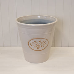 Cream Round Love Heart Tree Planter