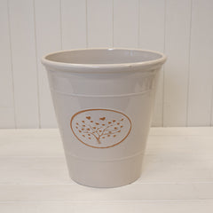 Cream Round Love Heart Tree Recycled Plastic Planter TD30cm