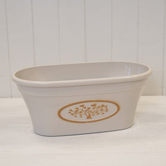Cream Round Love Heart Tree Trough Recycled Plastic Planter