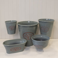 Grey Round Love Heart Tree Bowl Recycled Plastic Planter TD30cm