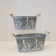 Set of Two Meadow Oval Planters